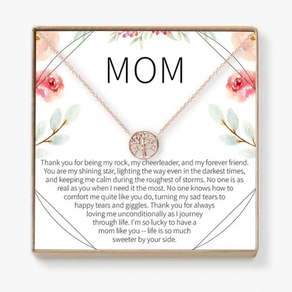 Mom Necklace With Blessing Card Rose Gold Color  Jewelery - Picture 1 of 4